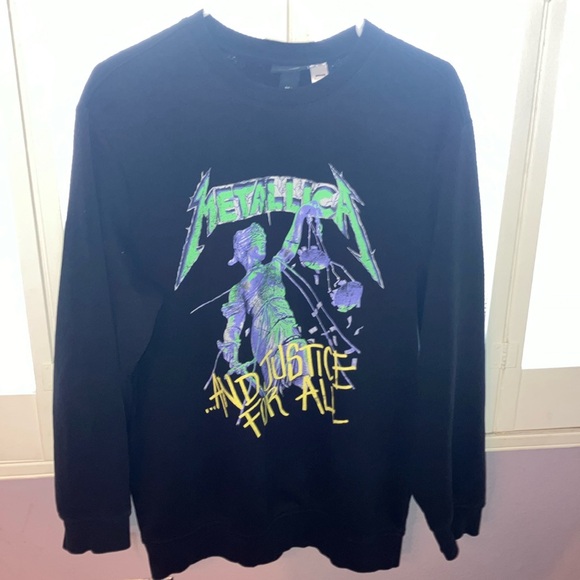Unisex H&M METALLICA Collaboration “And Justice For All”Pullover Sweatshirt SzM - Picture 1 of 3